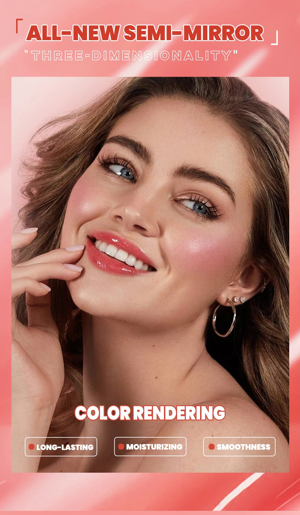 QIBEST Watery Gloss Lip Glaze Moisturizing Long Lasting Sexy Red Liquid Lipstick Mirror Glossy Lip Gloss Tint Cosmetic For Women