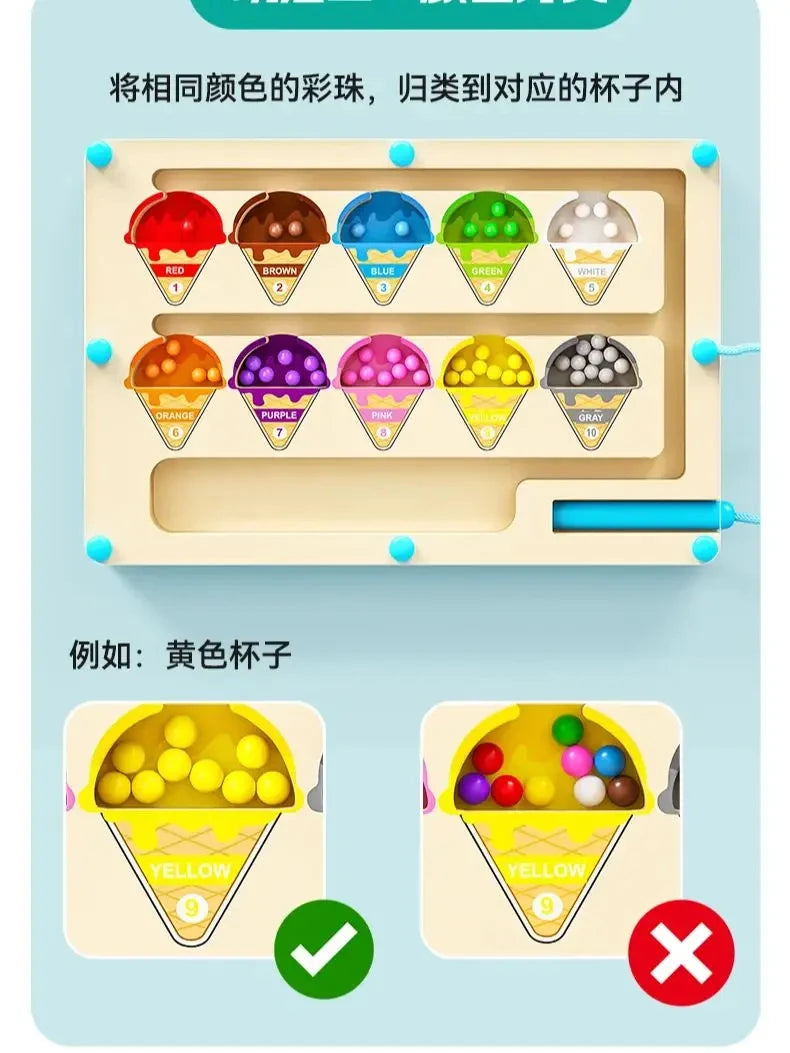 Magnetic Maze Toy With Magnetic Digital Beads For Puzzle Practice And Attention Training Games