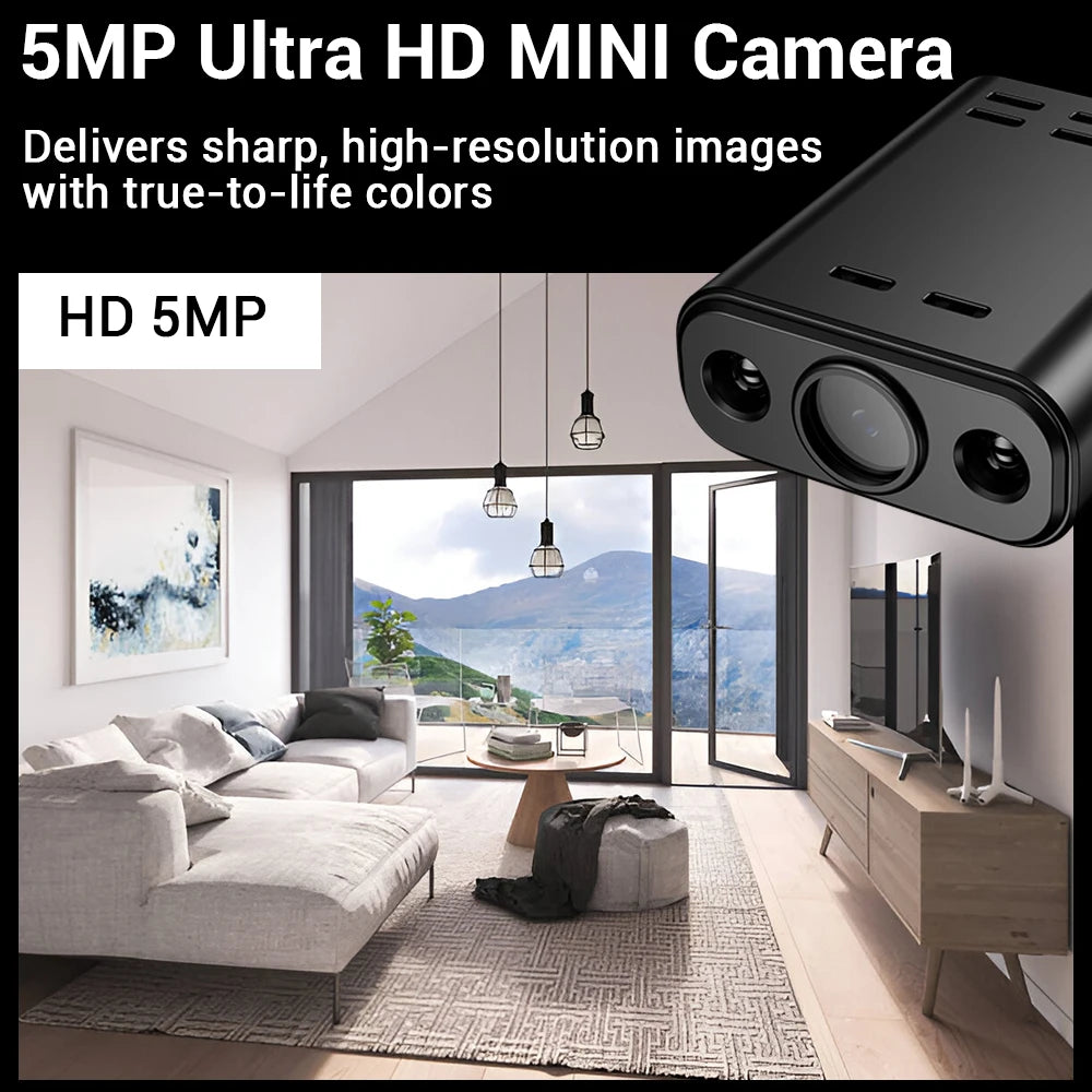 PEGATAH 5MP HD Mini WIFI Body Camera Built-in Battery Human Tracking IP Remote Monitoring IR Night Vision Protable Camcorders
