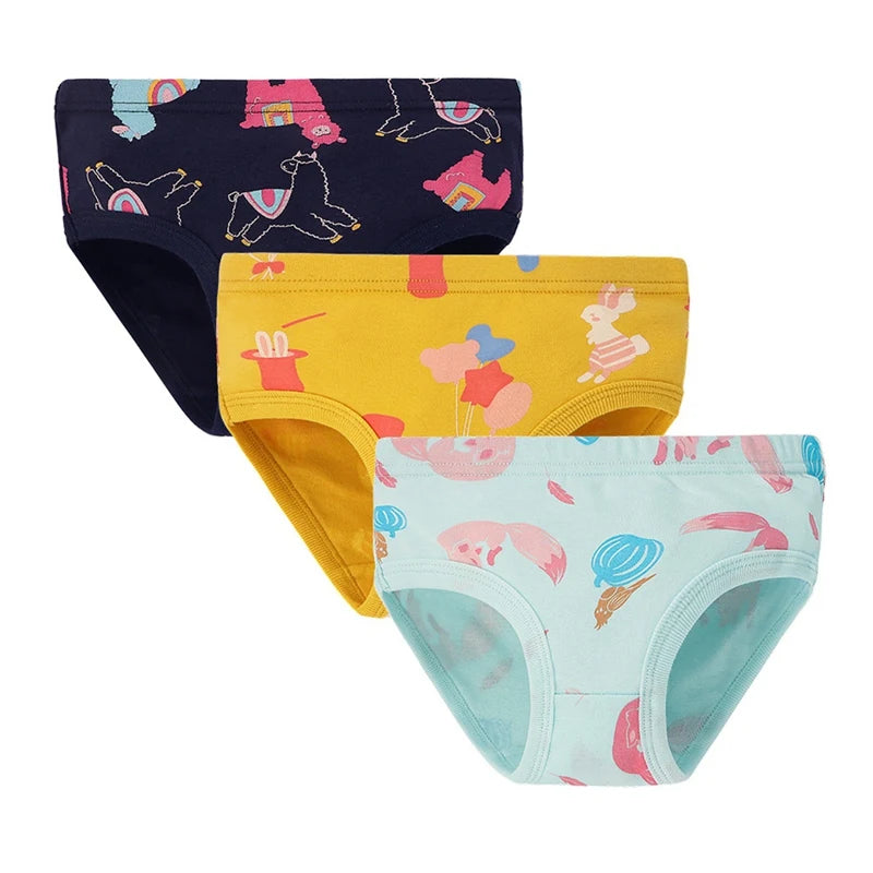 Kids Underwear Girls Sweet Cotton Breathable Panties Children Soft Non-Stringy Briefs Short Underpants 4-8Y