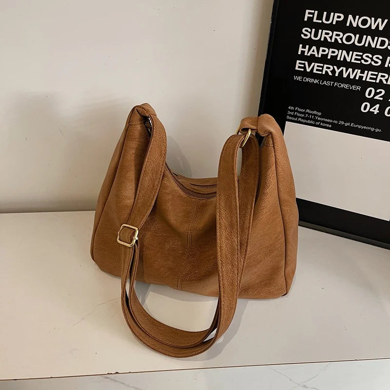 Fashion Soft PU Leather Tote Bags for Women Trend Female Simple Large High Capacity Shoulder Women Handbags Messenger Bags
