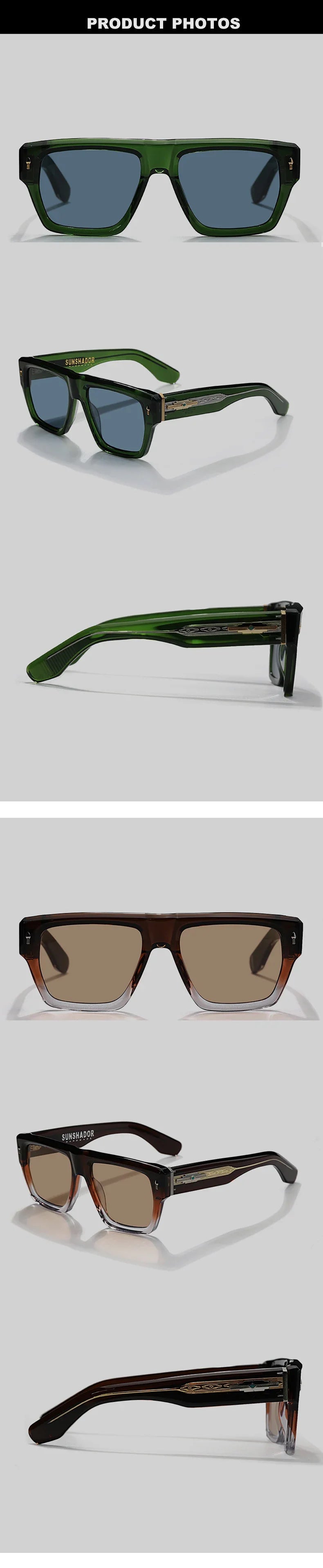 Pure Handmade Top Quality Fashion Square Acetate Luxury Sunglasses Men Women Personalized Designer Outdoor UV400  Sunglasses