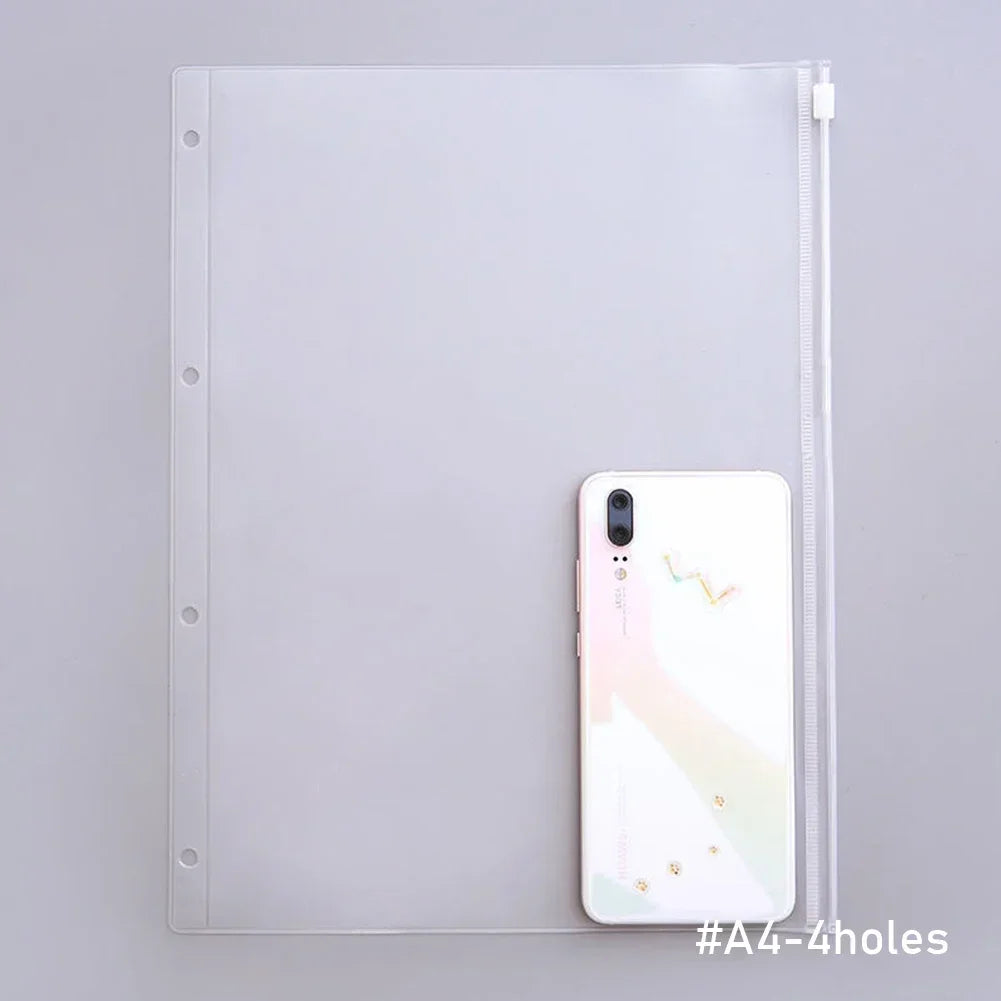 1PCS/LOT A5/A6/A7 Storage Bag School Office Supply Transparent Loose sheet Notebook zipper Self-sealing File Holder