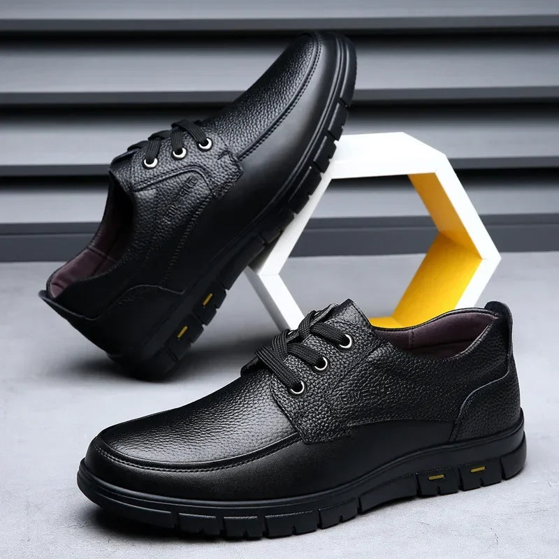 2025 Kitchen King Men's Shoes Anti-Slip Waterproof Oil-Resistant Durable Casual Leather Work Shoes For Chefs Perfect For Spring