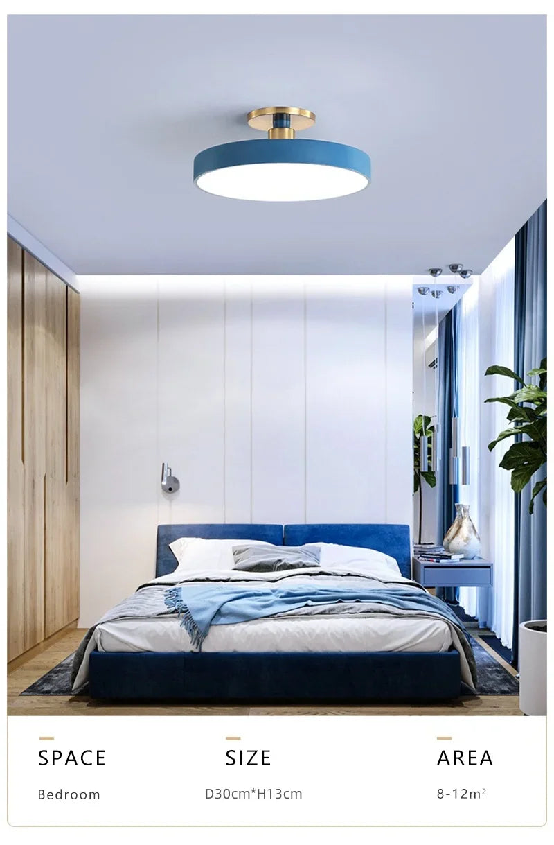 Modern LED Ceiling Light Nordic Macaron Circular Pendant Light Children's Room Dining Room Study Room Interior Decoration Light