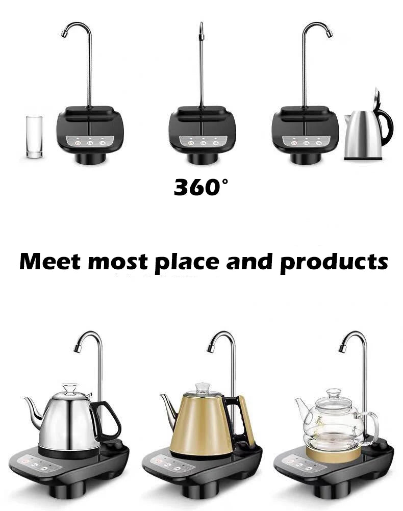 Automatic Water Dispenser Electric Water Gallon Bottle Barreled Pump USB Rechargeable Portable Drink Dispenser with Tray