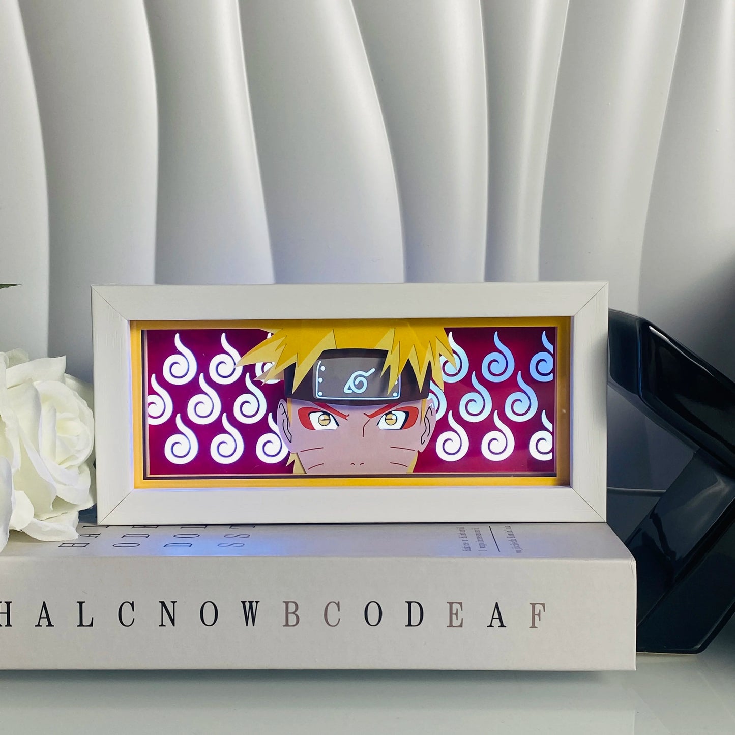 Anime Light Box Paper Cut Shadow Lightbox Wood Frame Nightlight for Child Bedroom Decor Led Night Light 3d Desk Lamp Gifts