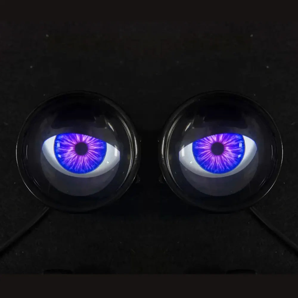 1Pair Car Dynamic Devil Eyes Lens Lights 12-36V Demon 3inch Red Eye ABS Waterpoof Headlight Assembly Auto Retrofit Accessories