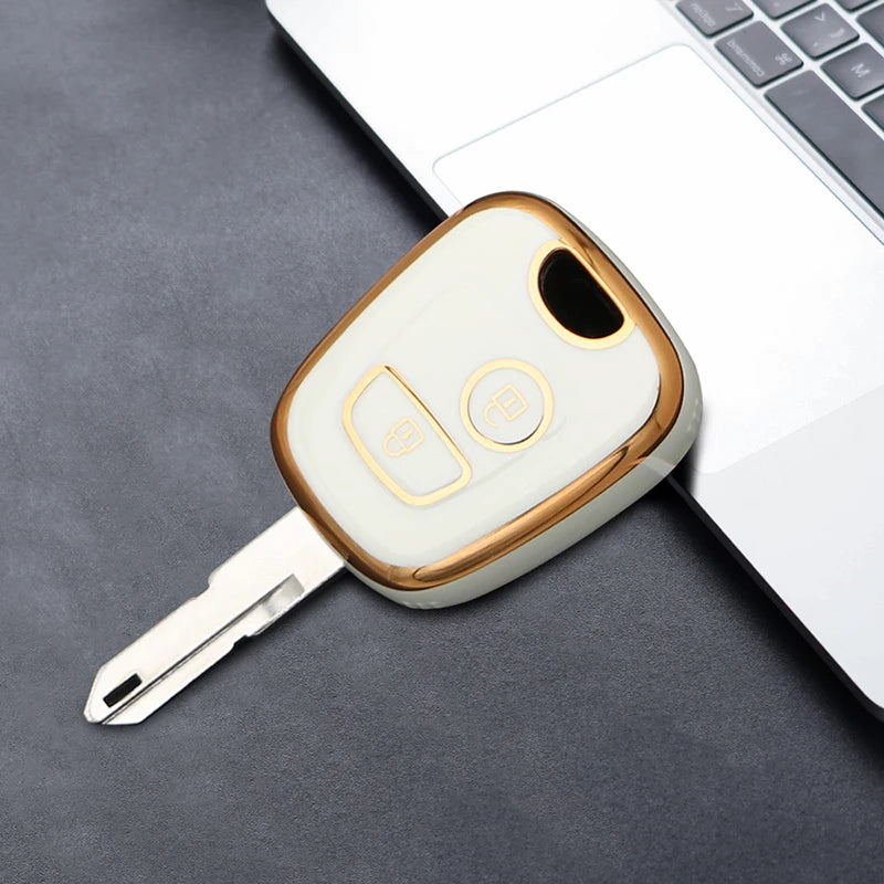 For Peugeot 107 206 207 307 For Citroen C1 C2 C3 C4 Picasso For Toyota Aygo TPU Car Remote Key Case Cover Shell Fob Keychain