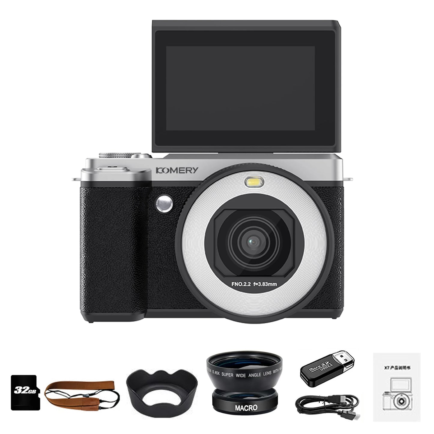 5K Digital Camera Auto Focus 80MP Vlogging Camera for YouTube and Anti-Shake Video Camera with Flash Dual Lens Selfile Camcorder