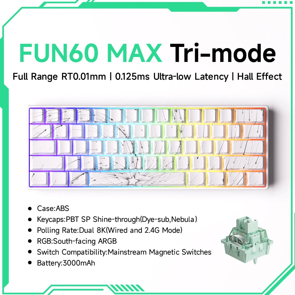 Akko MonsGeek FUN68 FUN60 PRO&MAX  HE Magnetic Keyboard 60% 65%Gaming Keyboards Rapid Trigger 8K Custom Keyboard Gamer Esports