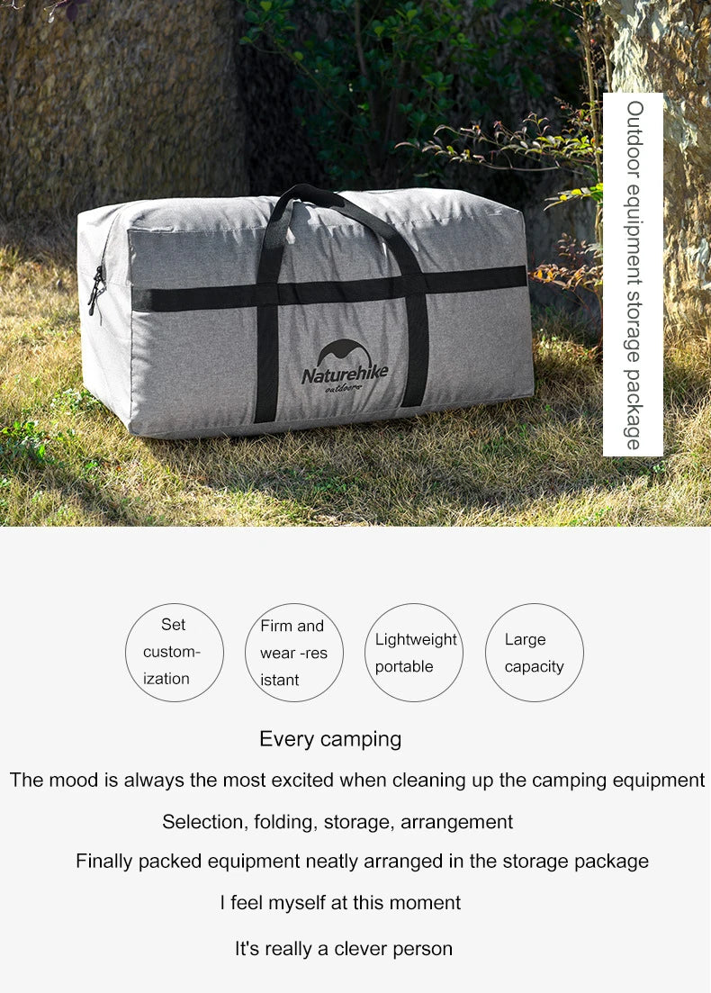 Naturehike Folding Large Capacity Storage Bags 45L 100L Carry Bag Camping Accessories Travel Bag for Family Outdoor Activities