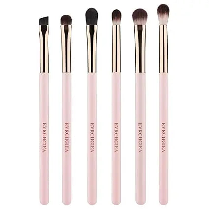 Eye Makeup Brush Set, 6 Pcs Professional Blending Eyeshadow Makeup Brushes for Concealer Eyebrows Eyeliner, Soft Hairs & Wood Ha