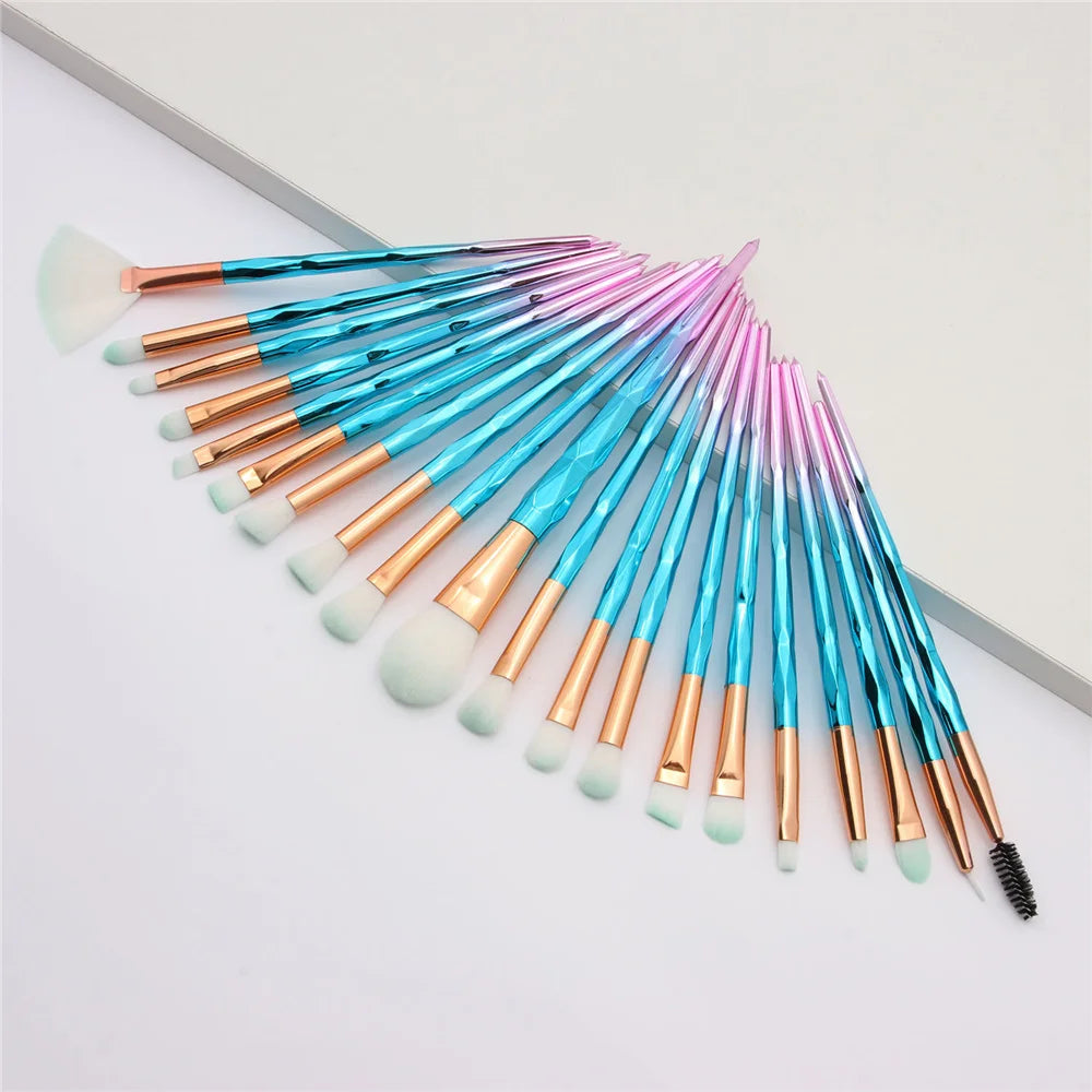 Diamond Makeup Brushes Set Beauty Make Up Brush Tool Cosmetic Powder Foundation Blending Eye Shadow Eyebrow Eyelash Brush
