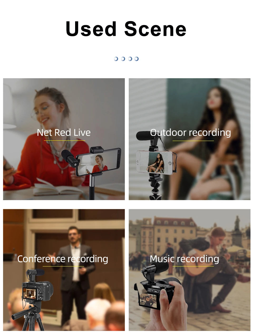MAMEN Video Recording Microphone with ConyHair Windshield 3m Distance Cardioid Pickup for Camera Phone Livestream Vlog Interview
