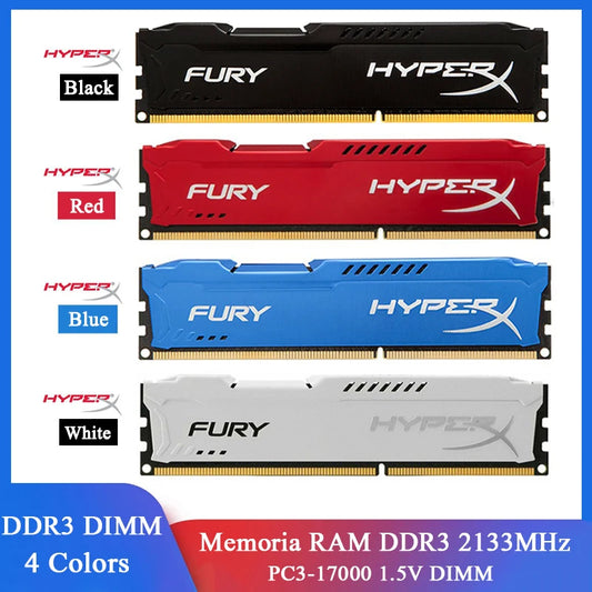DDR3 Fury Memoria RAM DDR3 8GB 2133MHz 8GB 2400MHz PC3-19200 PC3-17000 Desktop Memory 240Pins DIMM 1.5V DDR3 RAM Memory Module