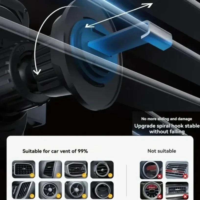 Auto-Sensing Car Wireless Charger Electric Rotating Mount Ambient Light Compatible Fast Charging Station for iPhone 17 16 15 14