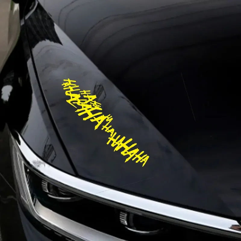 1PC HAHAHA Joker Laughing Motorcycle Stickers for Fuel Tank Helmet Vinyl Decals DIY Waterproof Car Window Body Funny Decoration