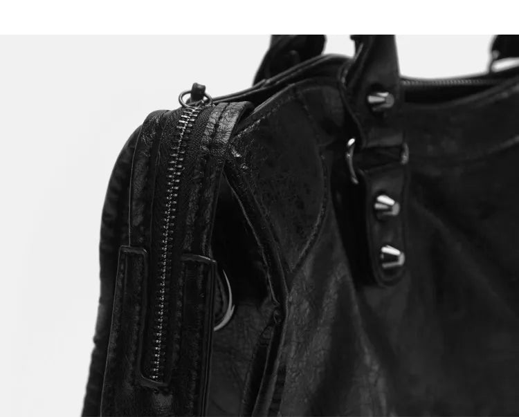 Luxury Designer City Motorcycle Shoulder Tote Bag for Women Large Capacity Autumn Winter Handbag Crossbody Stylish Women's Bag