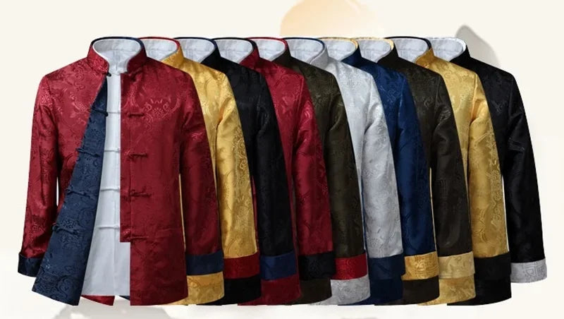 Chinese Style Men's Shirts Kung Fu Coats China New Year Tang Suit Traditional Clothing For Men Jackets Hanfu Men Clothing