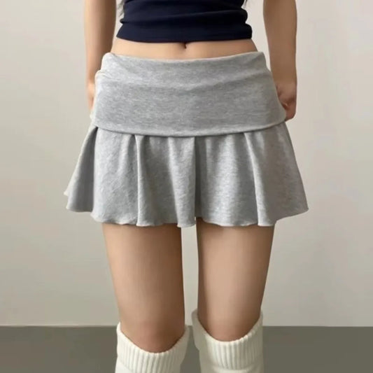Waist-Flipping Ruched Skirts High Waist High Elasticity Women Short Dress Prevent Exposure Athletic Short Skirt For Golf Sports