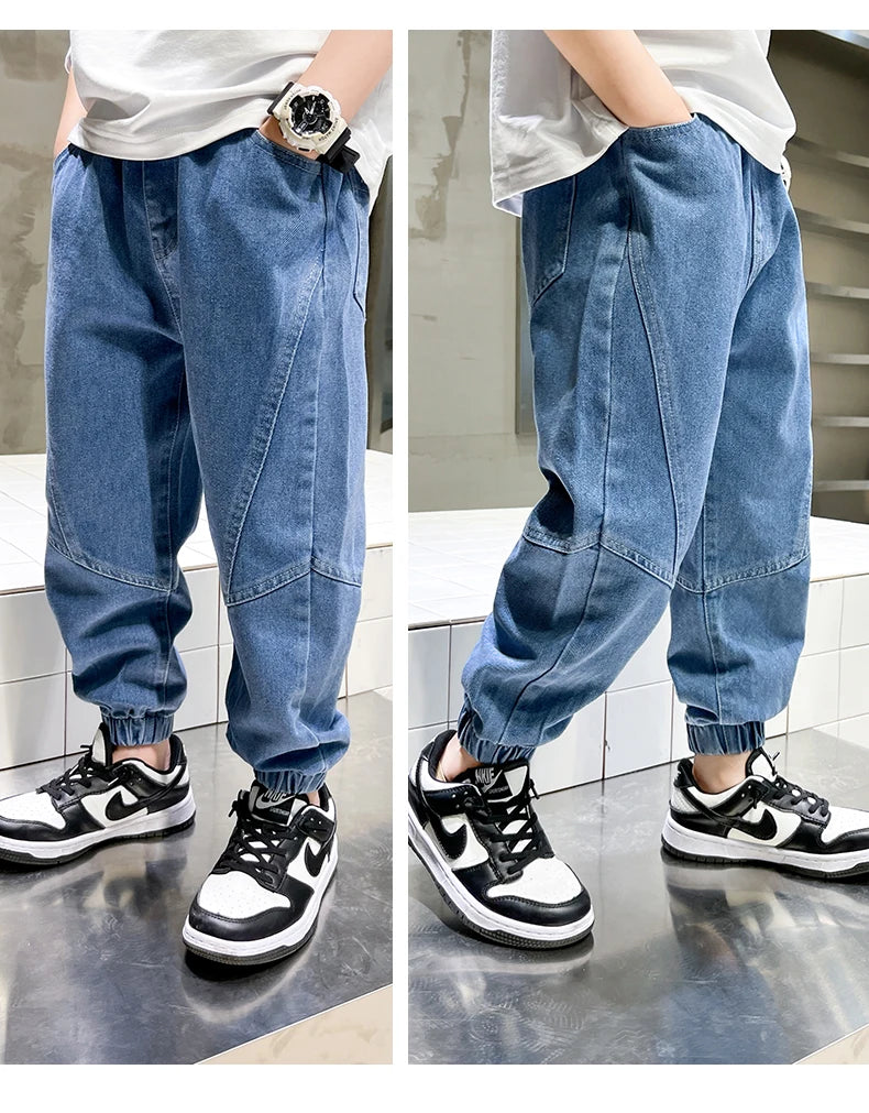 Big Boy Jeans Casual Fashion Cool Children's Pants Boys' Baggy Summer Clothing Teenagers Comfortable Fit Kids' Fashion