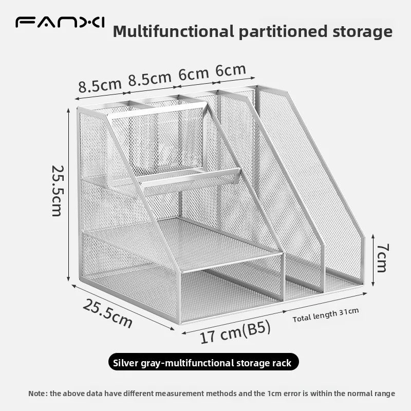 Office Desk Accessories, Desk Organizer, 4-Tier Office Supplies with File Holder, Integrated Design without Installation.