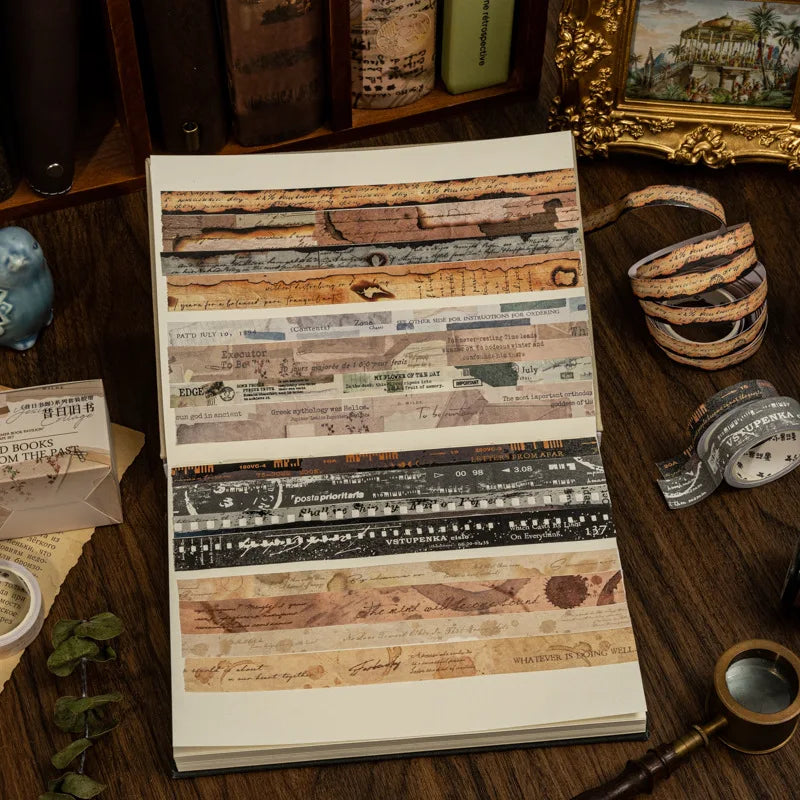 4Pc/Set Former Book Pavilion Series Paper Tape Washi Masking Decorative Collage Adhesive DIY Scrapbooking Hand Made Stationery