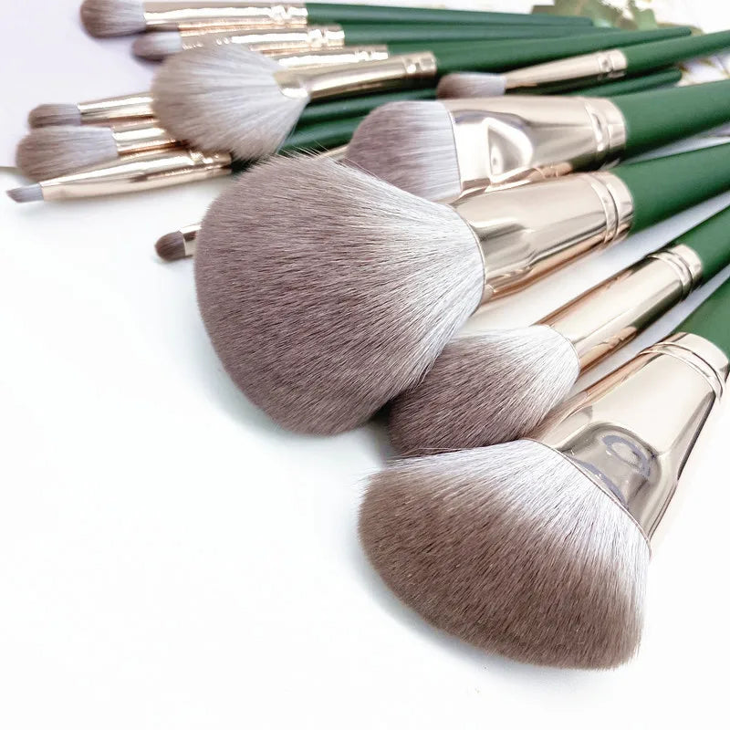 KLINA 14Pcs Makeup Brushes Soft Makeup Tools Cosmetic Powder Eye Shadow Foundation Blush Blending Detail Eyebrow Lip Beauty