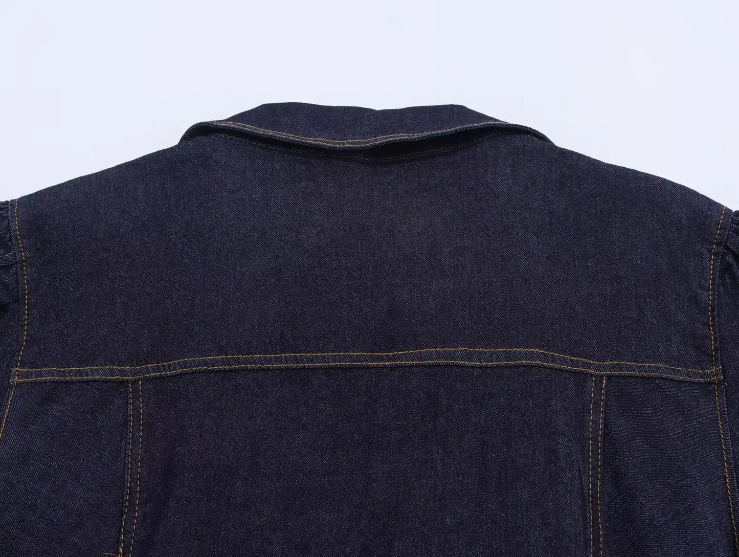 DiYiG  Women 2025 Autumn New Fashion Slim Fit Denim Bubble Sleeve Buckle Shirt Zipper Wide Leg Pants Blouses Mujer