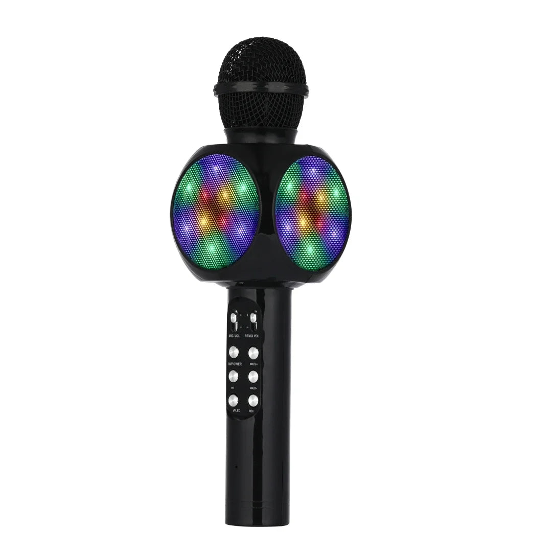 Karaoke Machine Microphone, Wireless Bluetooth Speaker with Magic Voice Changer, Colorful LED Lights,  Toy Gift for Girls Boys