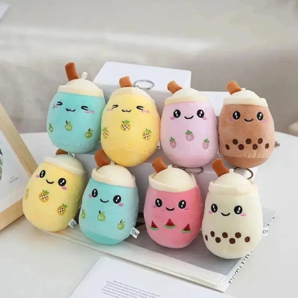 Cute Milk Tea Cup Pet Plush Toy Soft Stuffed Lovely Boba Pearl Design for Dogs Cats Entertainment Interactive Pet Play Supplies