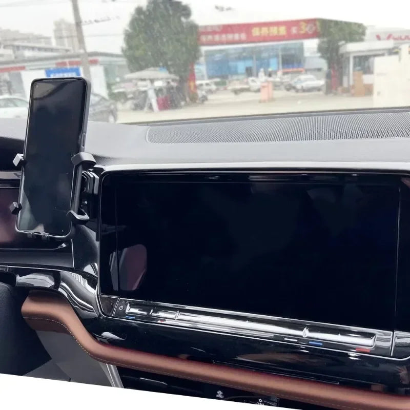 Car Phone Holder Screen Mount For Volkswagen Atlas 2024 2025 Wireless Charging Stand Navigation Bracket Glasses Storage Box