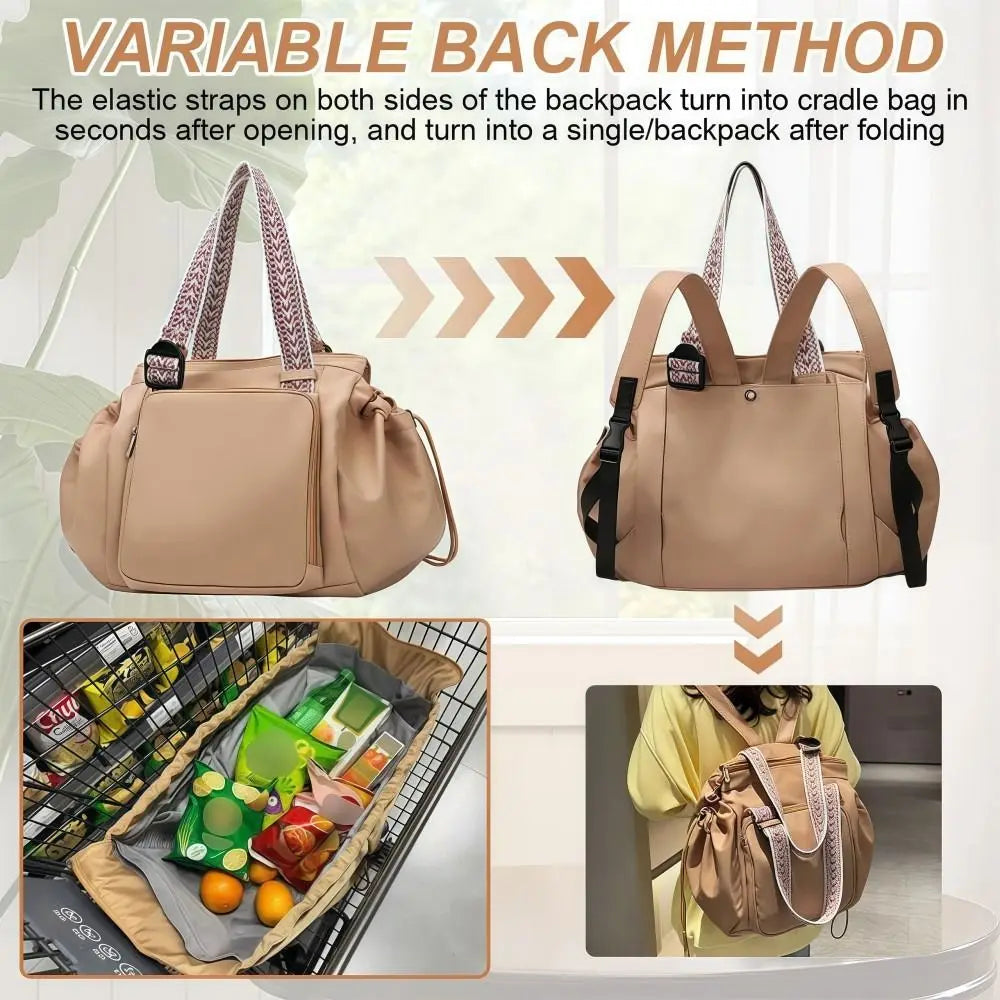 Multifunctional Travel Storage Bag Cradle Design Lightweight Women's Backpack Large Capacity Oxford Cloth Tote Bag