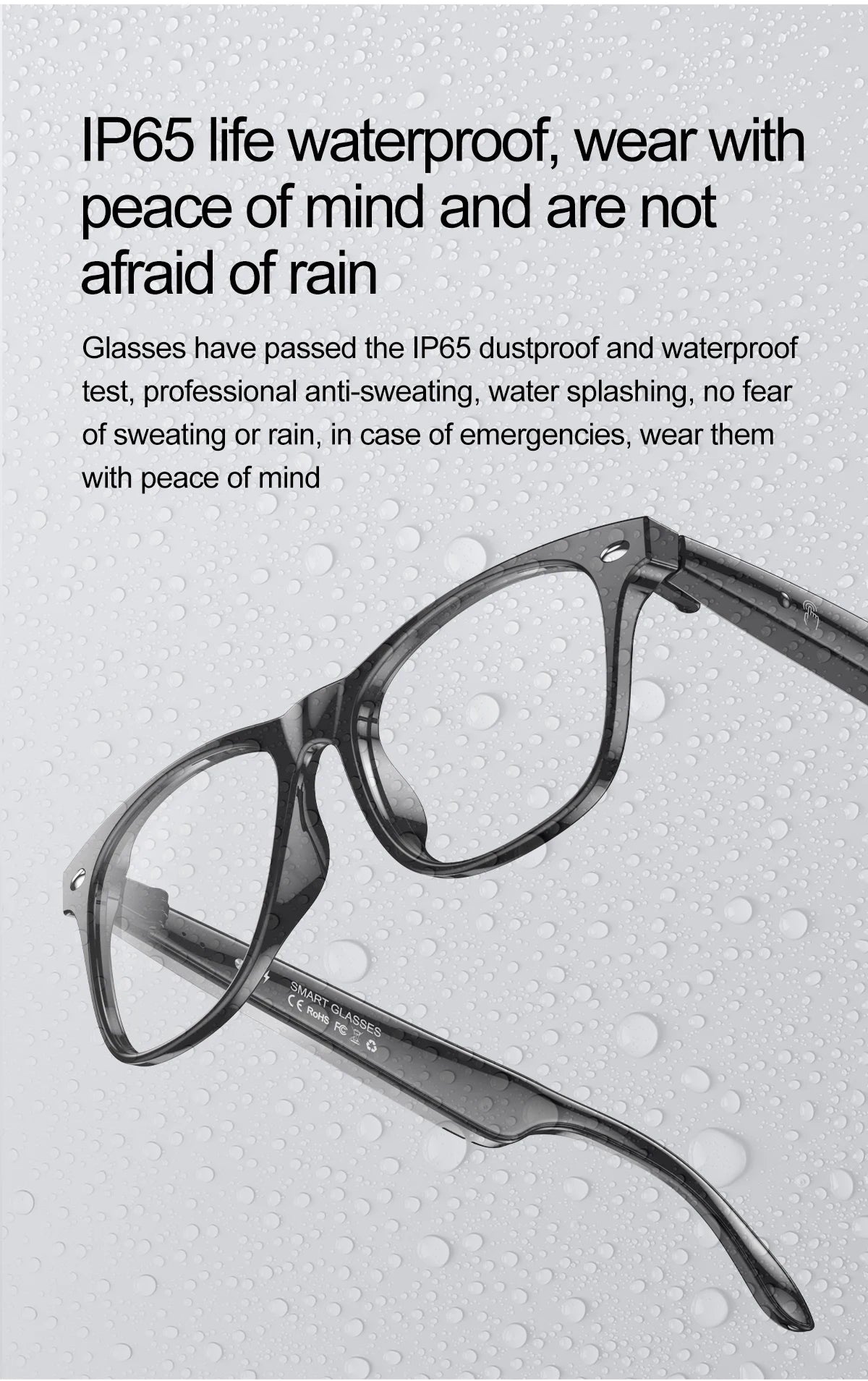 Upgrade Smart Glasses 134 Online Languages AI Automatic Translation Conversation with Speaker UV Protected Bluetooth Sunglasses