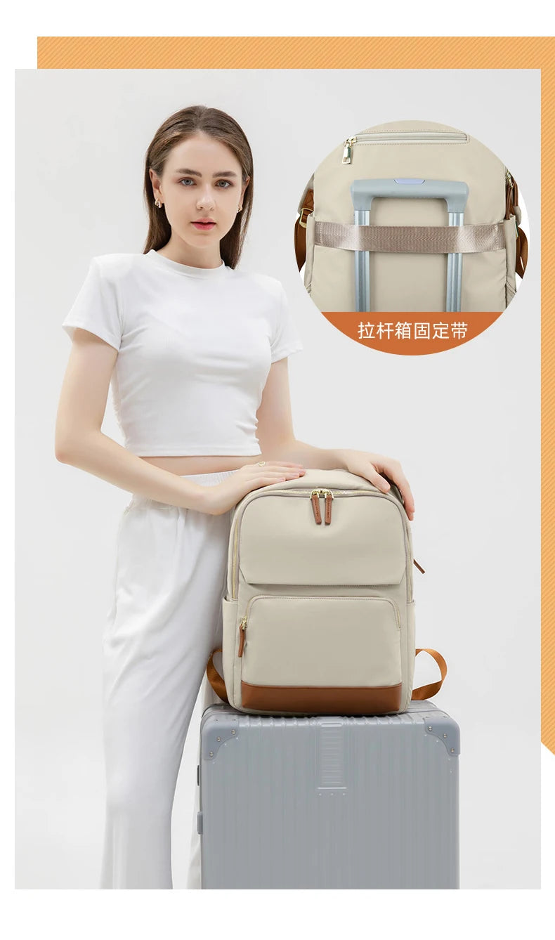 Travel Backpack for Women Luxury Back Pack Bag for 15.6 inch Laptop New Stylish Female Bags with Computer Cabin Large Schoolbags