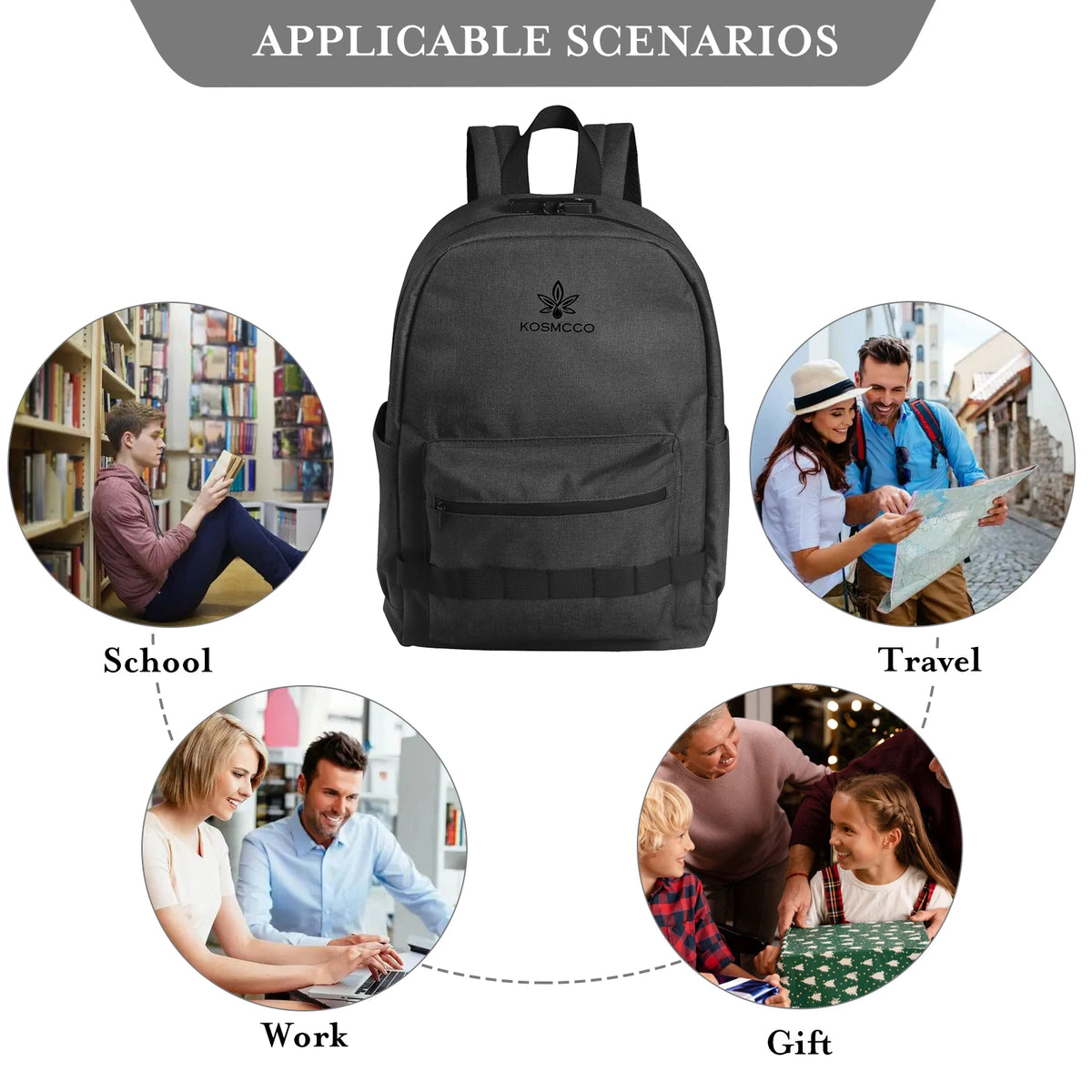 Smell Proof Backpack with Lock Activated Carbon Lining Backpack for Travel Commuter Large Capacity Smell Proof Container