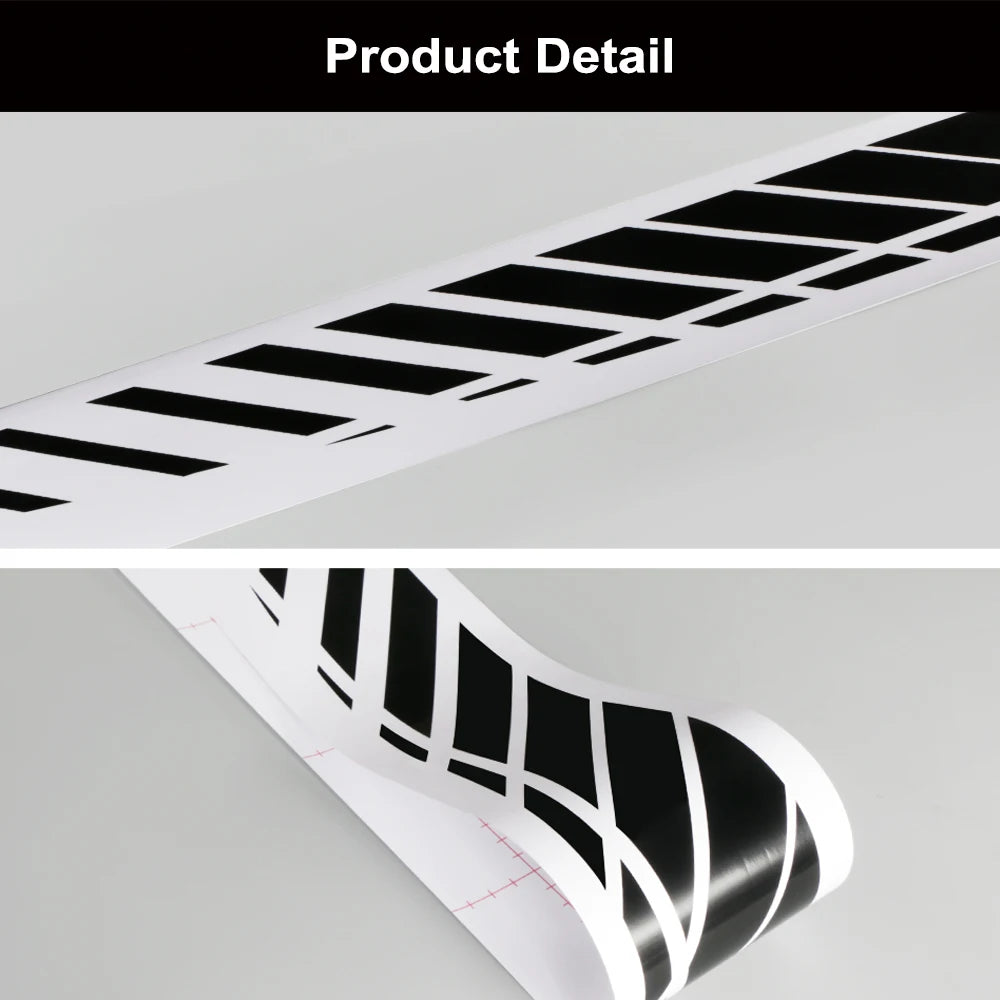 2-Piece Car Racing Stripe Vinyl Decals for Side Skirts - 74.8"x3.5" (190x9cm) Universal Fit SUV Truck, High Adhesive Waterproof