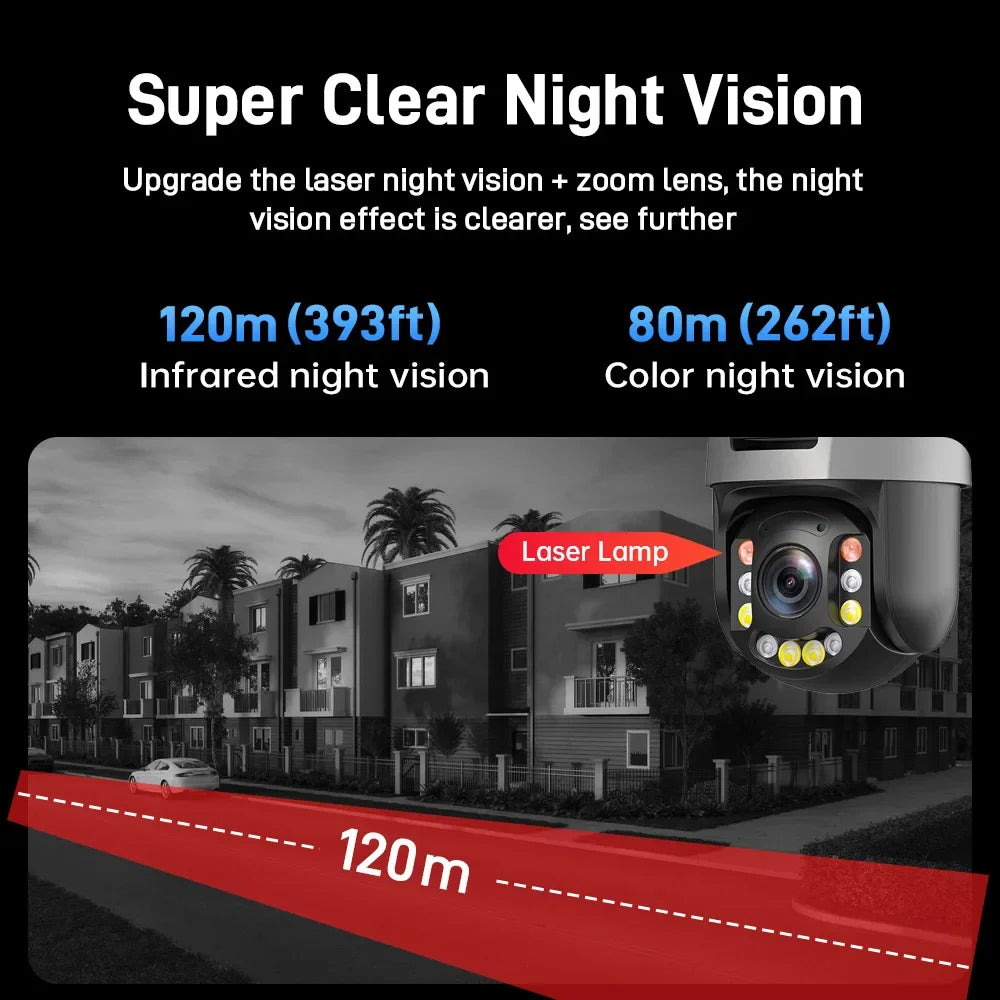 Securexpert 8MP 50X Zoom PTZ Camera WiFi Dual Lens 4K 20X Outdoor Surveillance 120m Ultra Long IR Vision ONVIF Security Camera