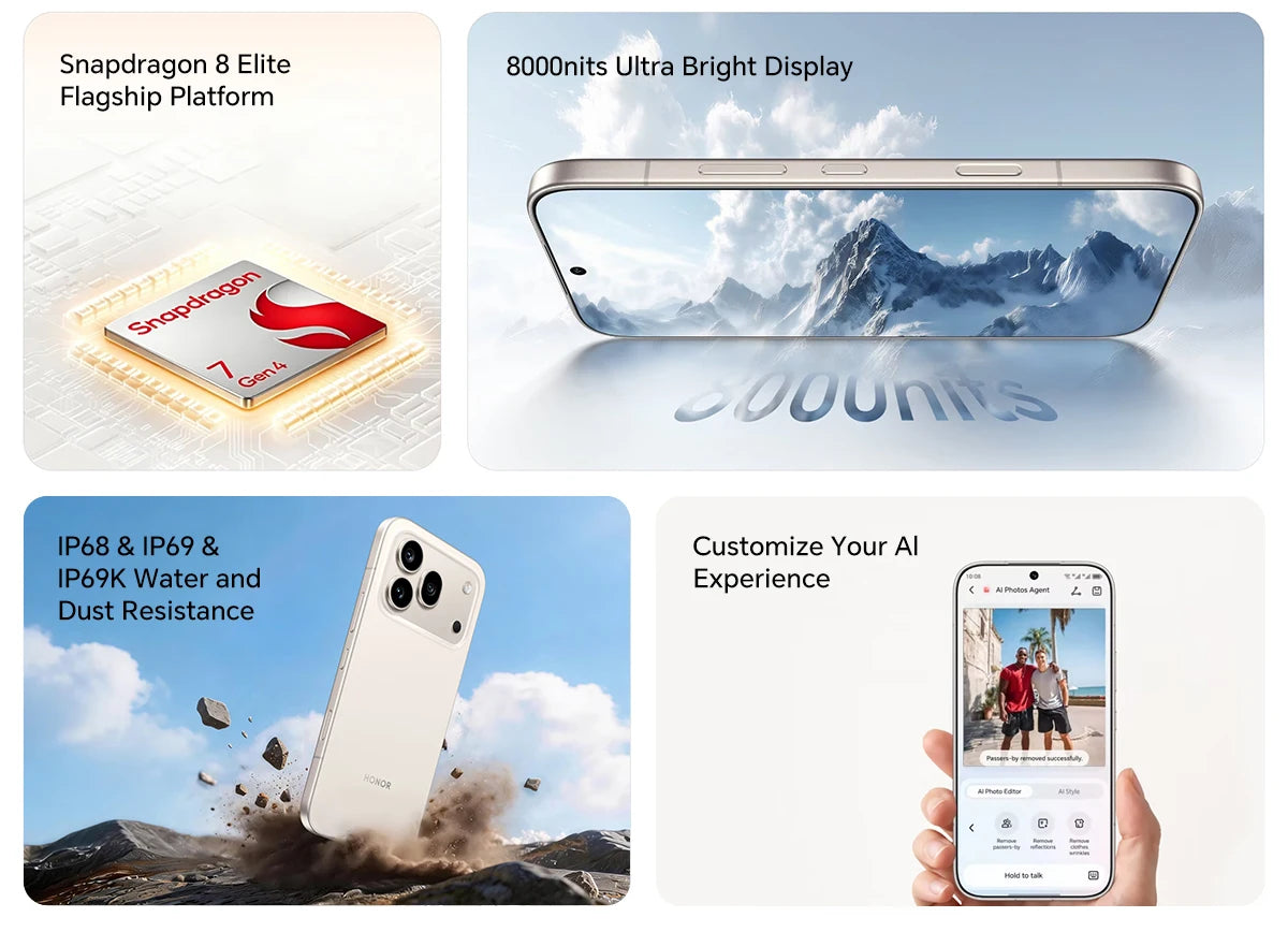 2026 New Global Version HONOR 600 Pro 5G 12GB+512GB 6.57'' 120Hz AMOLED Screen 200MP Main Camera 7000mAh 80W SuperCharge