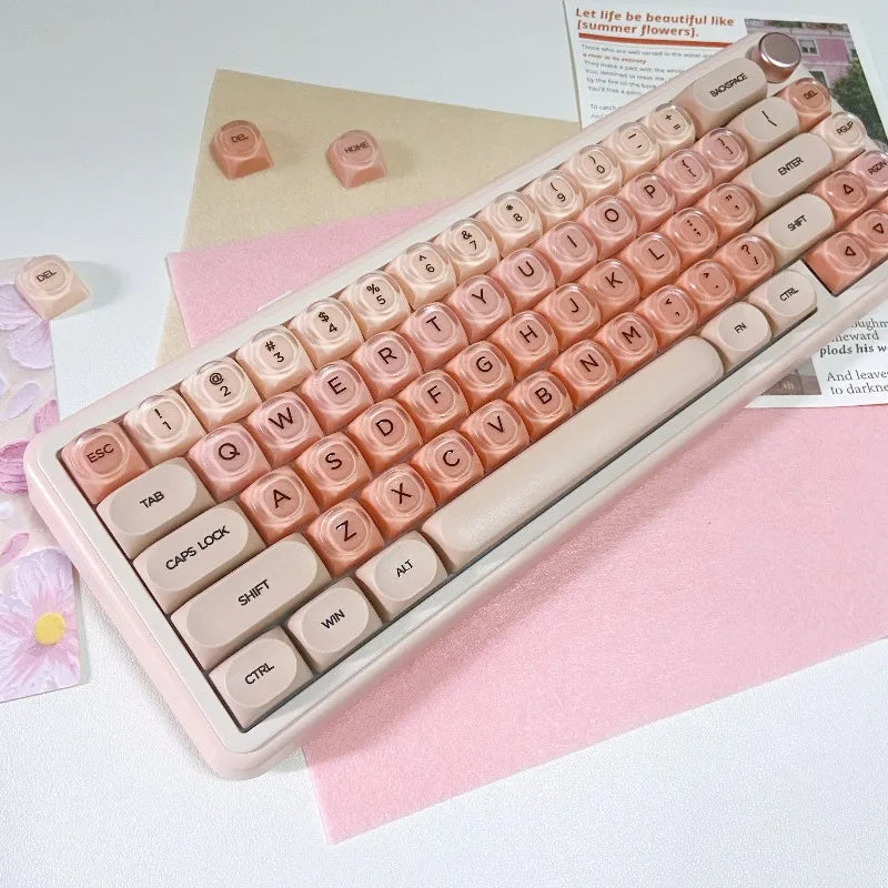 Foundation Crystal Keycaps Set HOA Profile Key Caps Custom DIY Gaming Mechanical Keyboard PBT Keycap Set for Office Keyboard