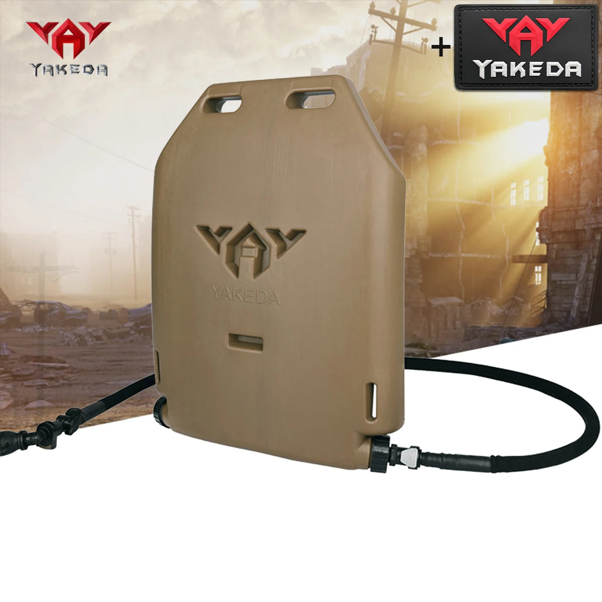 YAKEDA Hunting Vest 1.75L Integrated Water Bag Insert Board with Water Delivery Hose Made of Hard and Lightweight Material