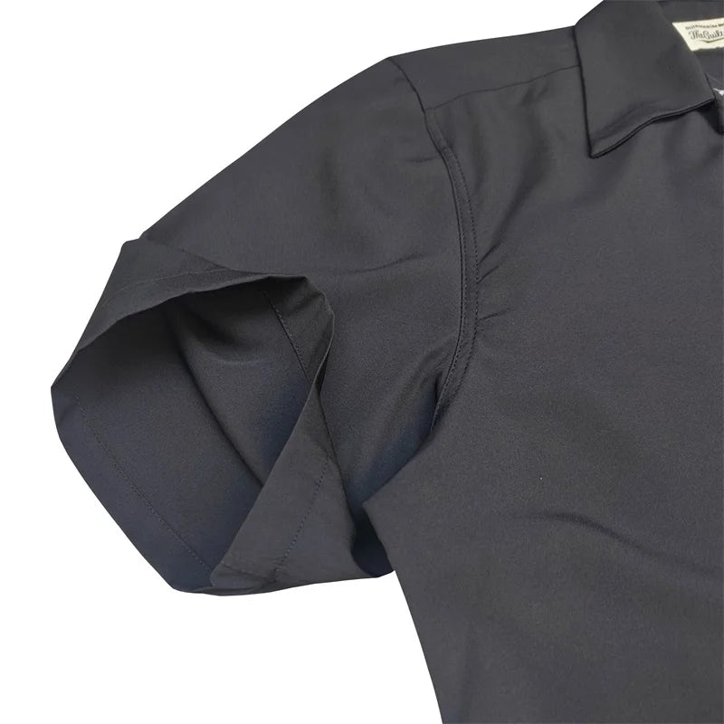 High-end Summer WACKO MARIA Solid Color Cursive wackomaria Embroidery Logo Simple Hawaii Short Sleeve Shirt