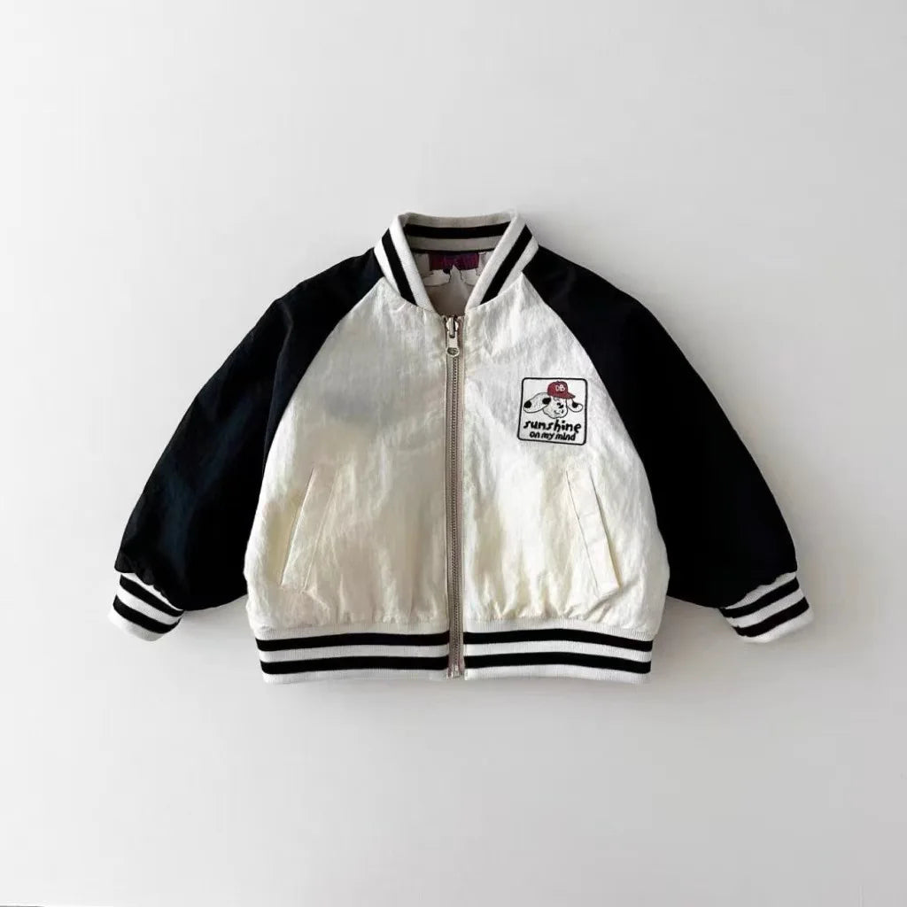 2025 Autumn New Baby Long Sleeve Coat Fashion Kids Boys Baseball Uniform Cotton Girls Casual Reversible Jacket Children Clothes