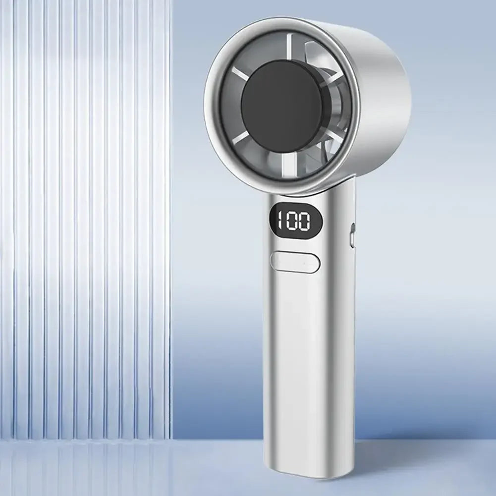 Portable Hand Fan , 120 Wind Speeds, Mini Bladeless Handheld Fan, USB Rechargeable Personal Highspeed Fans, Electric Eyelash Fan