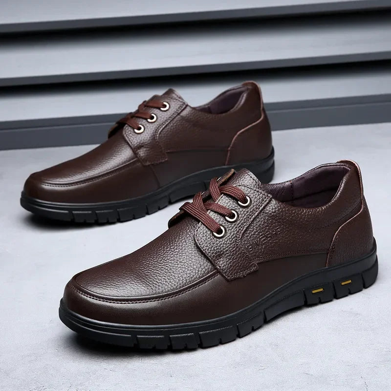 2025 Kitchen King Men's Shoes Anti-Slip Waterproof Oil-Resistant Durable Casual Leather Work Shoes For Chefs Perfect For Spring