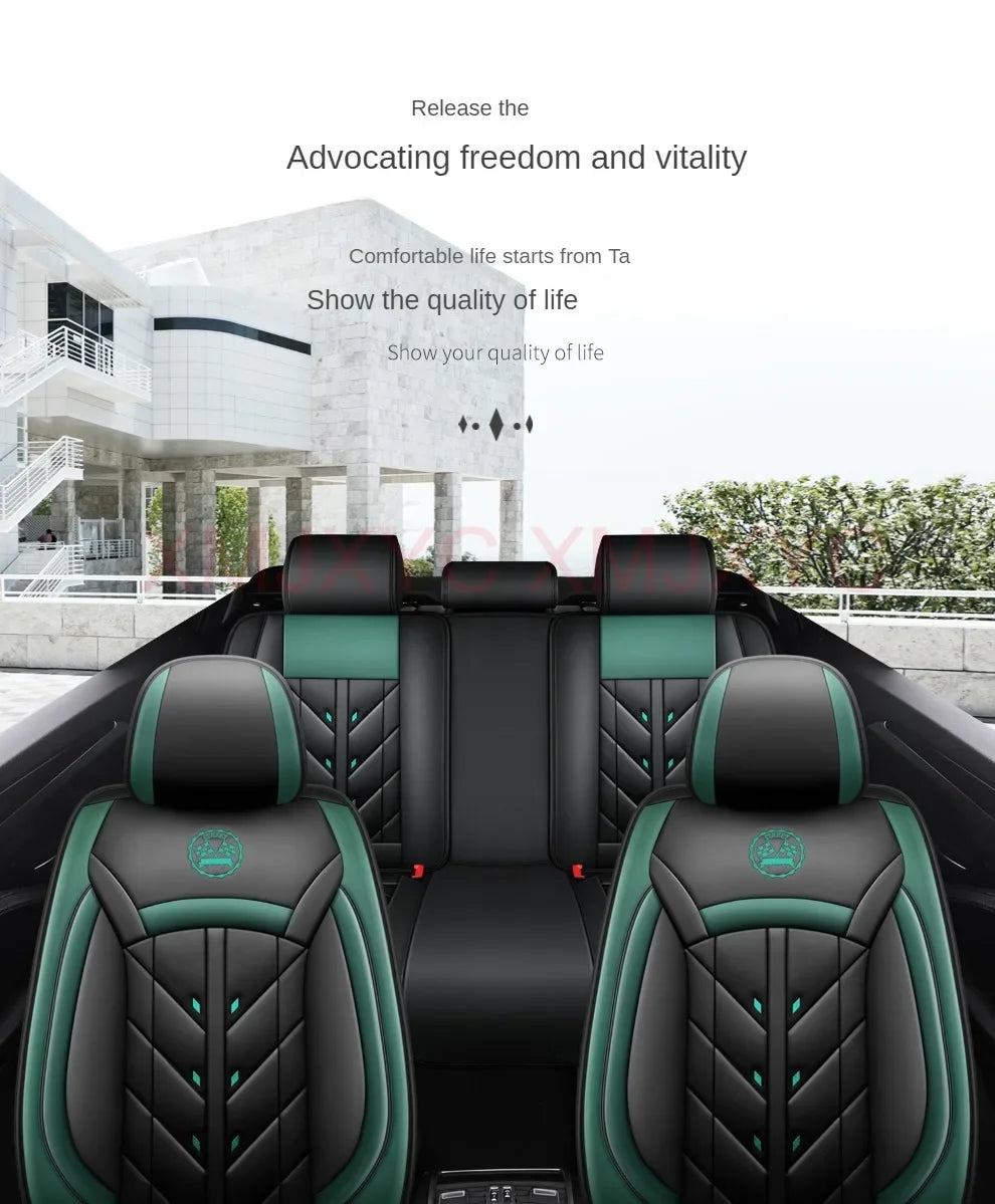 Universal Style Full Coverage Car Seat Cover for Ford Focus Mk4 Audi A6 4F W211 Skoda Kodiaq Clio 4 Car Accessories Pu Leather