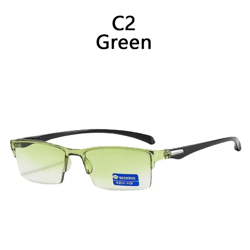 New Anti Blue Ray Reading Glasses Smart Automatic Zoom Reading Glasses Autofocus Power +1.0(100) ~ +7.0(700) Half-Rim Unisex