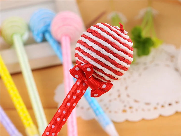 6 Piece Creative Lollipop Candy Ballpoint Pen Stationery