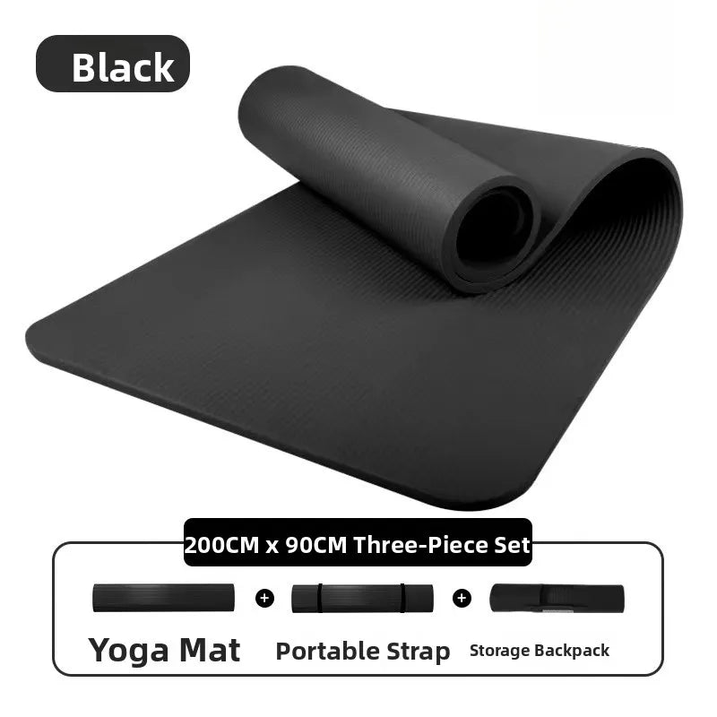 Thiened Yoga Mat for Men Fitn Yoga Mat S Allowed Yoga Mat for Home Use Non-Slip Nbr Material Pure Color Design